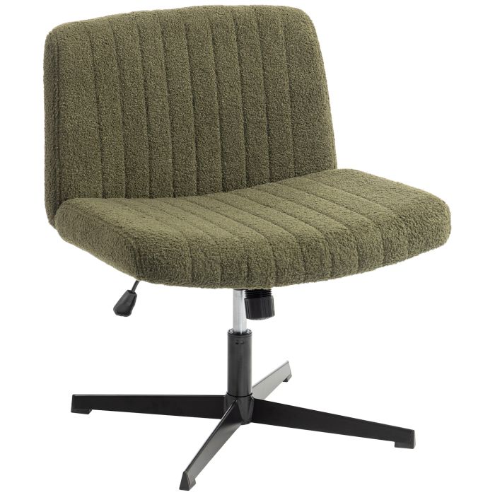 ROCHFORD Teddy Fleece Armless Cross Legged Office Chair without Wheels - Green