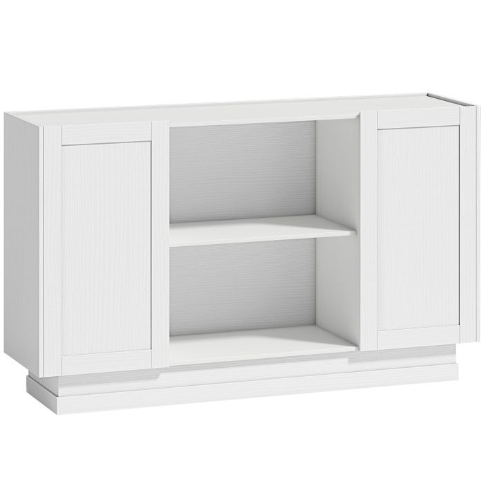 WESTBOURNE 133 cm Sideboard Cabinet with 2 Open Shelves, 2 Cupboards and Soft Close Doors - White