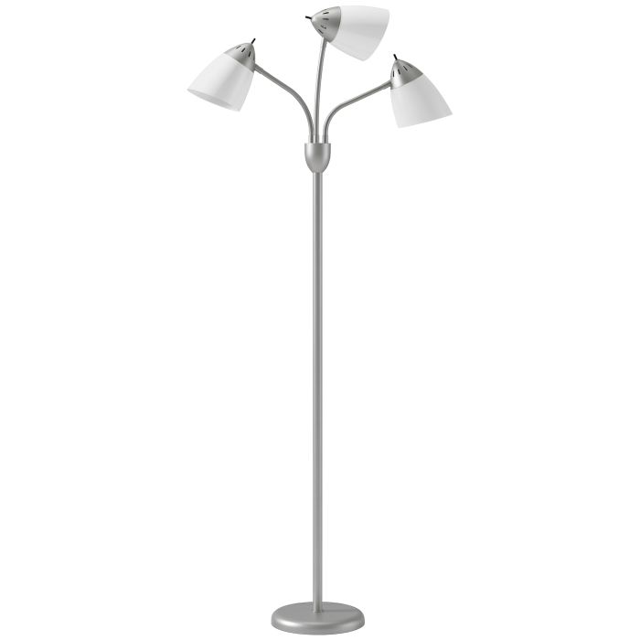 TRAZE Arc Tree Floor Lamp with 3 Adjustable Lights and 3 Colour Temperature Settings - Silver Tone