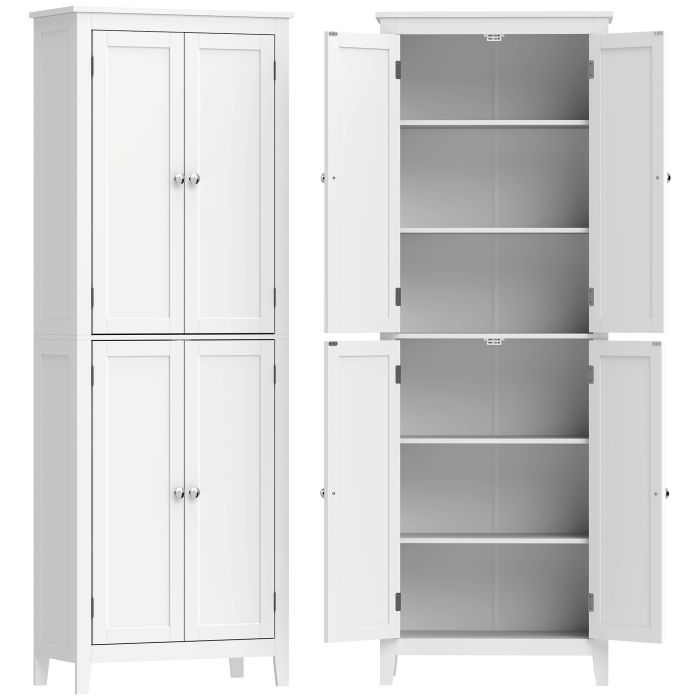 GOLDCREST 170 cm Tall Narrow Bathroom Storage Cabinet with Adjustable Shelves - White