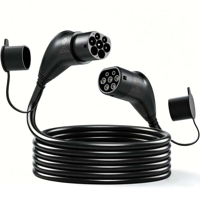 VERWOOD 7kW Type 2 EV Charging Cable, 10 m, 32A, Mode 3 and 1 Phase for Electric Cars - Black and White