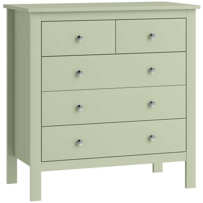 OAKHALL Green Chest of Drawers - Medium-sized, 5 Drawers