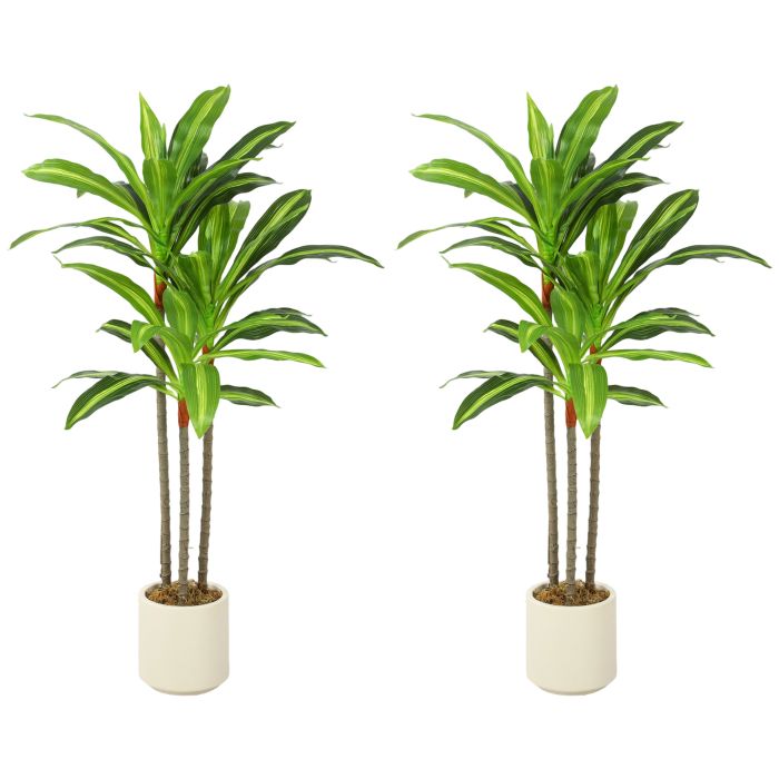 MONARA 90 cm Lifelike Artificial Dracaena Indoor Plant with Bendable Trunks - Green
