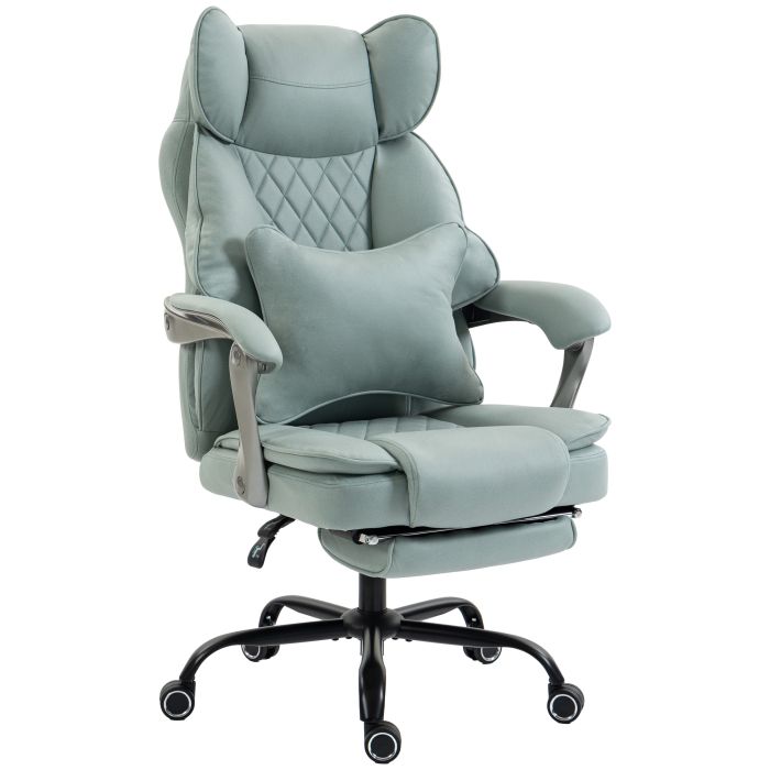 SUMMERFIELD Leathaire Big and Tall Executive Office Chair with Recline and Lumbar Support, 180 kg Capacity - Light Blue