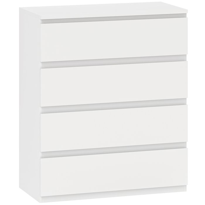 CHALFORD White Chest of Drawers - Medium-sized, 4 Drawers