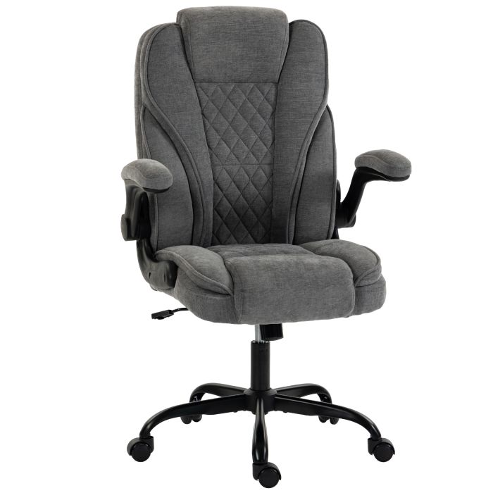 BARLESTONE Ergonomic Office Chair with Flip Up Armrests, Pocket Springs and Adjustable Height - Grey