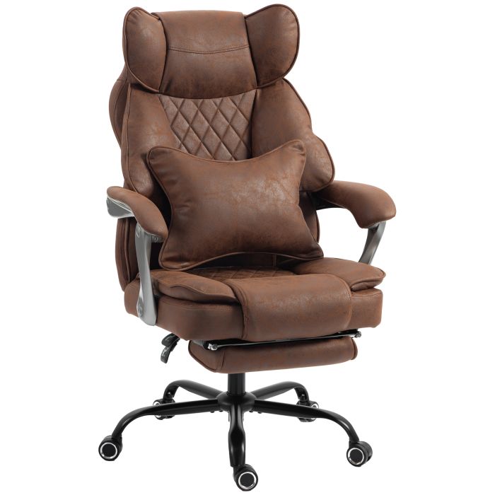 SUMMERFIELD Leathaire Big and Tall Executive Office Chair with Recline and Lumbar Support, 180 kg Capacity - Dark Brown