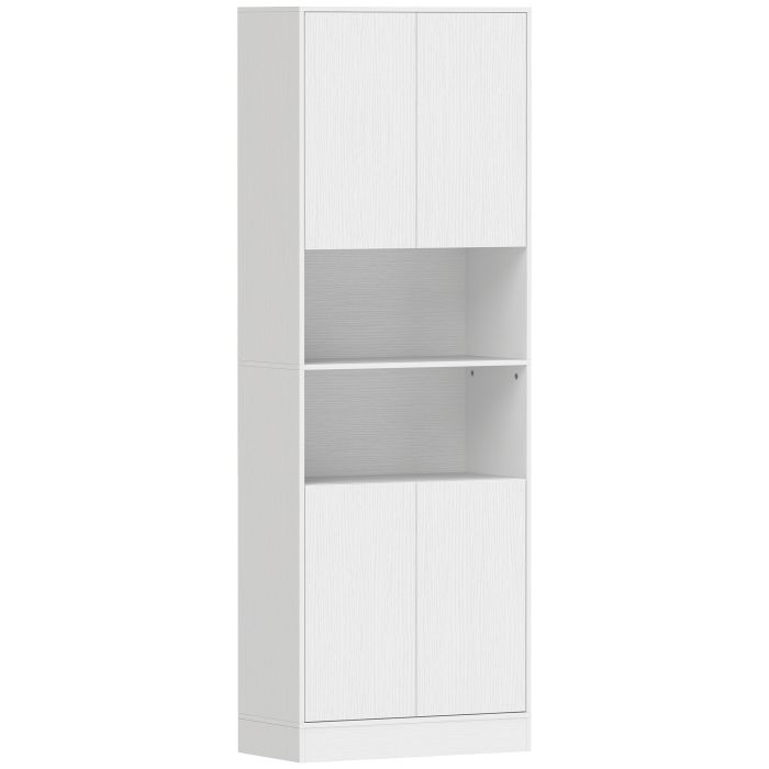 BUCKLAND 170 cm Freestanding Kitchen Pantry Storage Cabinet with Soft Close Hinges - White Wood Effect