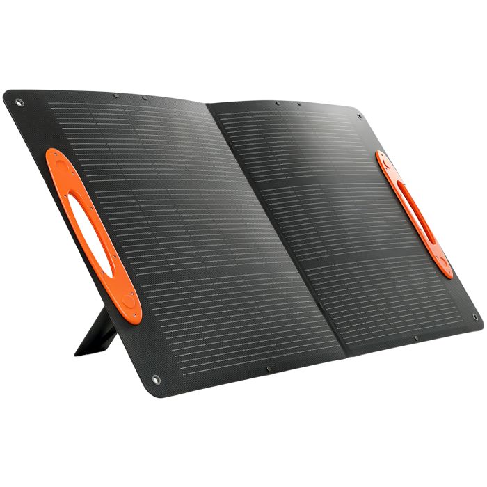 BASLOW 100W Foldable Solar Panel Charger with USB A, USB C and IP67 Waterproof Protection - Black