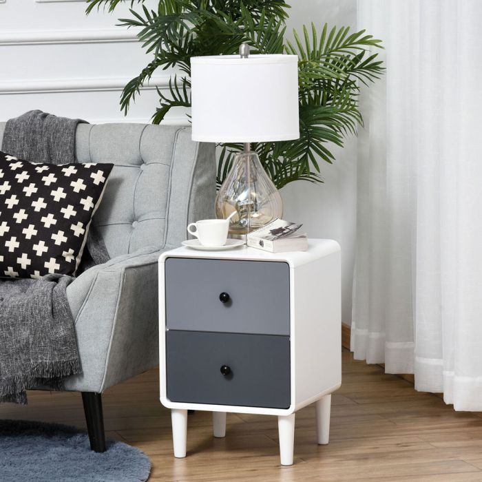 Stylish Nordic Solid Pine Wood Legs Bedside Table with Drawer