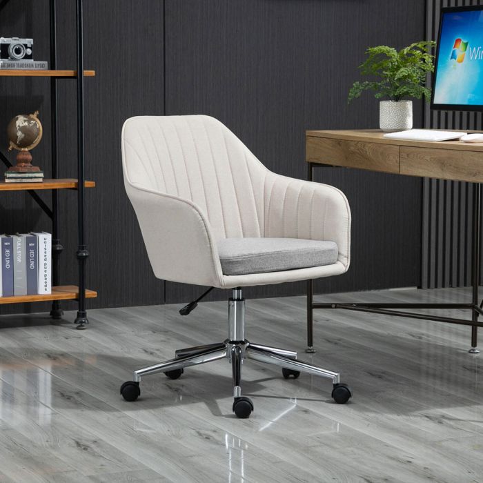 Leisure Linen Swivel Office Chair - Beige