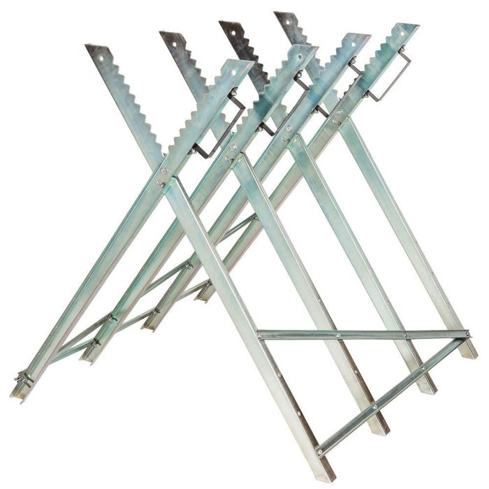 Foldable Sawhorse Metal Stand Chainsaw Cutting- 84x80x80cm
