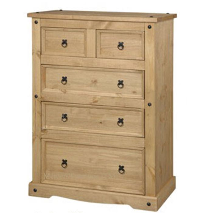 Corona Solid Pine Chest of Drawers 3 +2 Drawers
