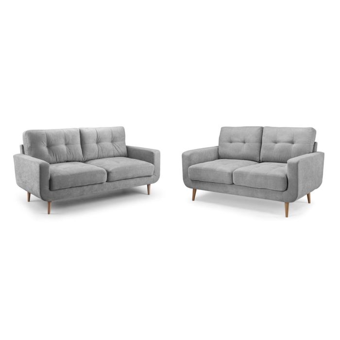 Darke 3 and 2 Sofa Set with Removable Back Cushions and Tufted Design - Grey