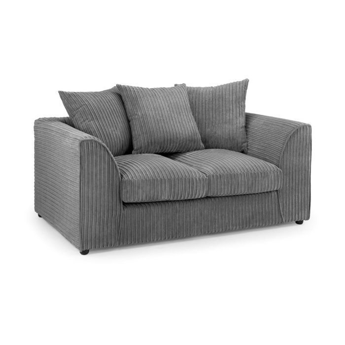 Davis Scatter Back Jumbo Cord 2 Seater Sofa - Grey