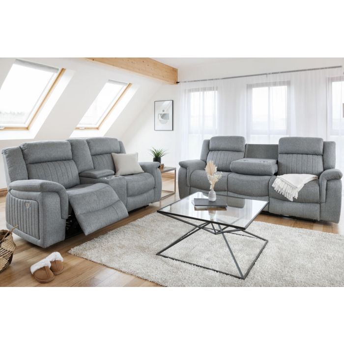 Jackson Electric Recliner 3 and 2 Sofa Set Set - Grey