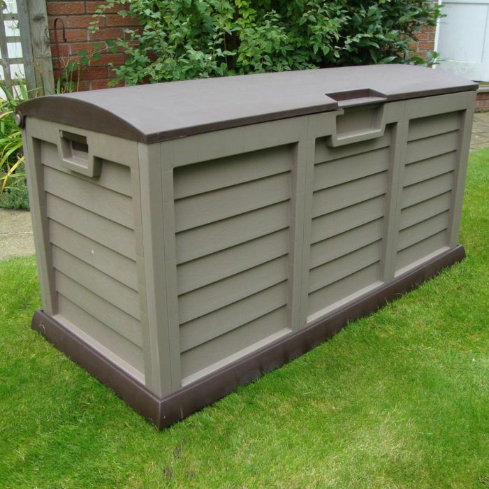 XL Plastic Waterproof Garden Storage Box Brown