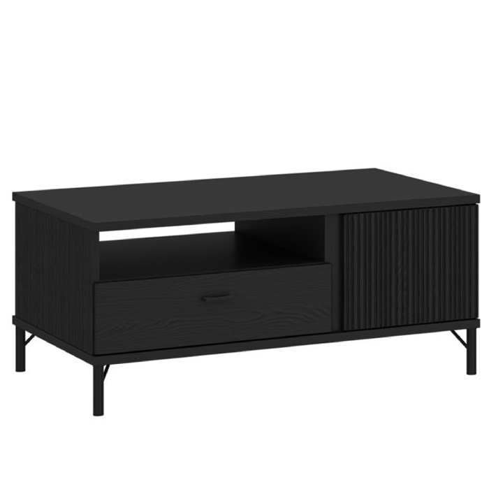 CENDRIX Coffee Table with 2 Doors and 1 Drawer - Black