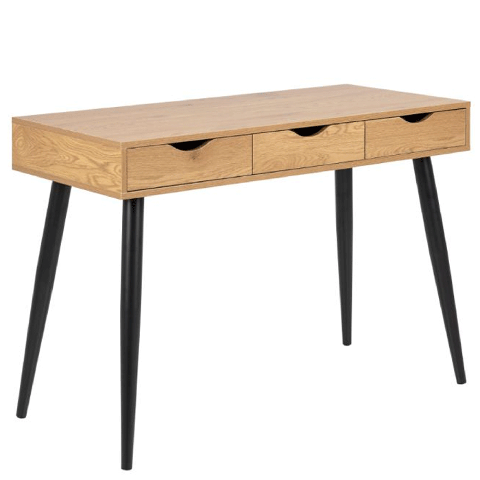 PENRIC Office Desk with 3 Drawers - Oak