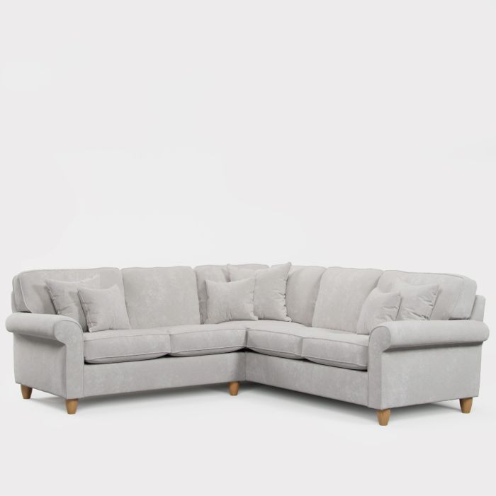 Corner Sofa - COASTAL Fabric 4 Seater Right Hand Facing - Pearl