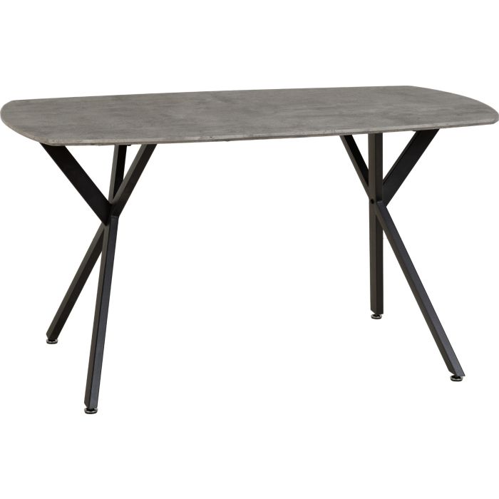 Athens Rectangular Dining Table - Concrete Effect Black