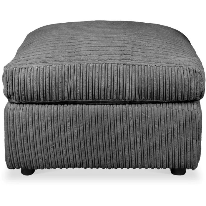 Harley Jumbo Cord Grey Footstool