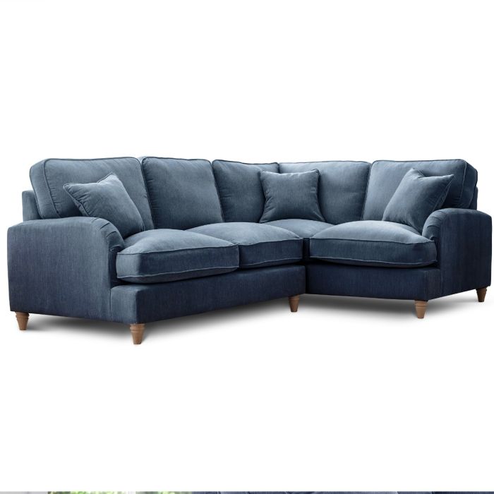 Corner Sofa - COCOON Fabric 4 Seater Left Hand Facing - Navy