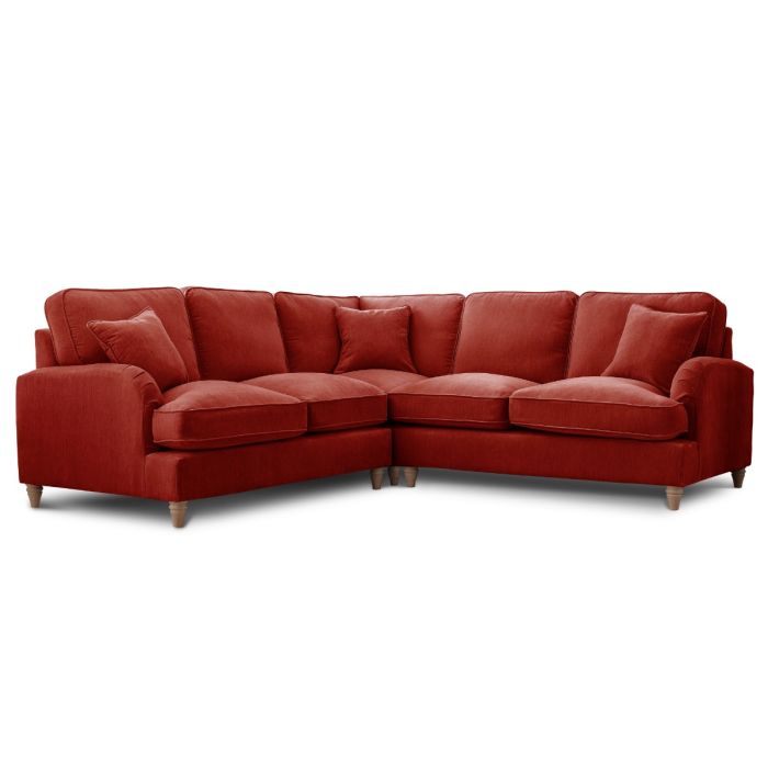 Corner Sofa - COCOON Fabric 5 Seater Right Hand Facing - Apricot