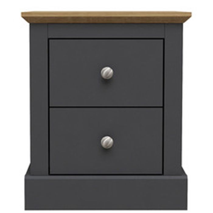 Devon 2 Drawers Beside Table - Charcoal