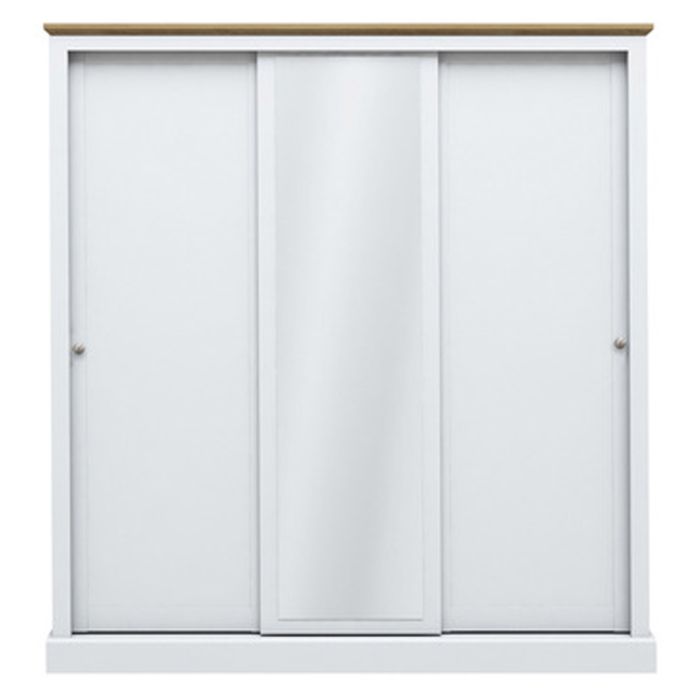 Devon 3 Door Sliding Wardrobe - White