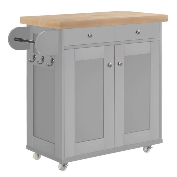 Portland Portable Kitchen Island Unit - Grey