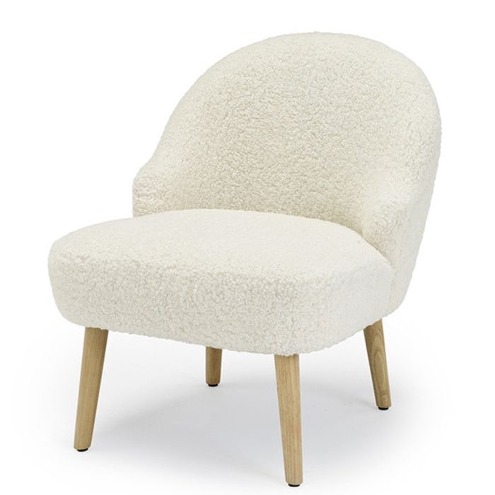 Ted Faux Fur Soft Cushioned Chair - White