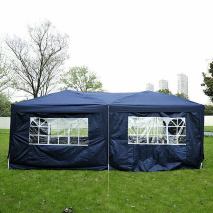 Heavy Duty Gazebo Garden Pop Up Party Tent With Carrying Bag - Blue