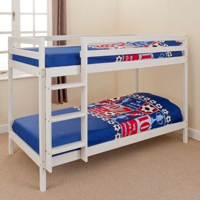 Kids Wooden Bunk Bed 2ft6 Shorty - White or Natural Pine
