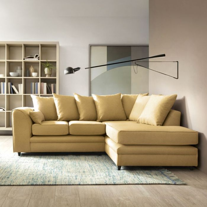 Darcie Corner Sofa - Mustard-Right Facing