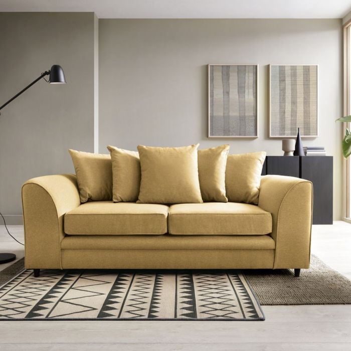 Darcie 3 Seater Sofa - Mustard