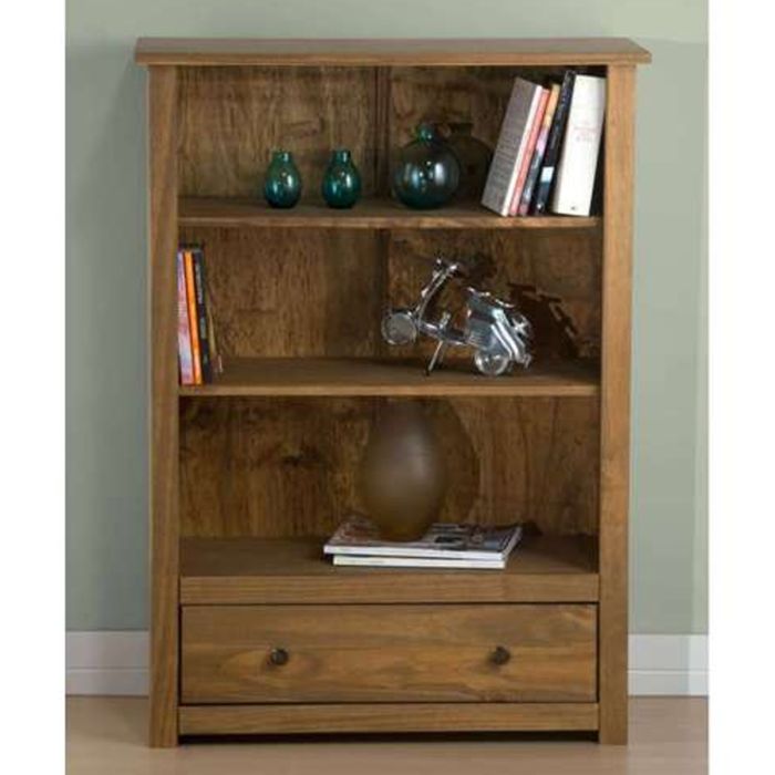 Birlea Santiago Distressed Pine 1 Drawer Bookcase - Brown