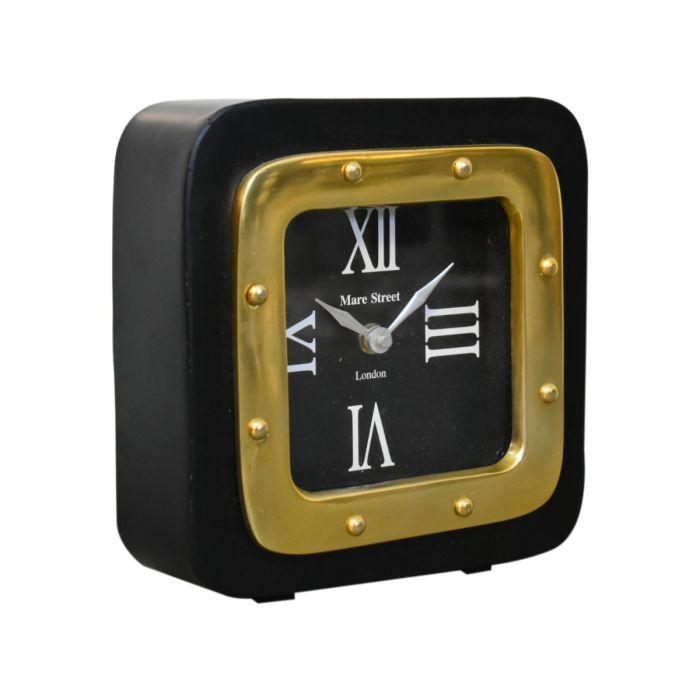 Black and Gold Small Table Clock