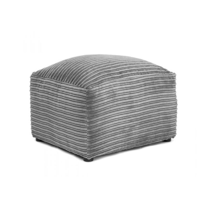 PORTO Jumbo Cord Footstool - Grey