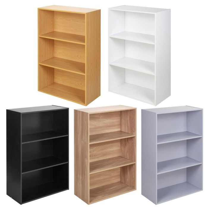 Stylish Wide 3 Tier Bookcase - 5 Colours