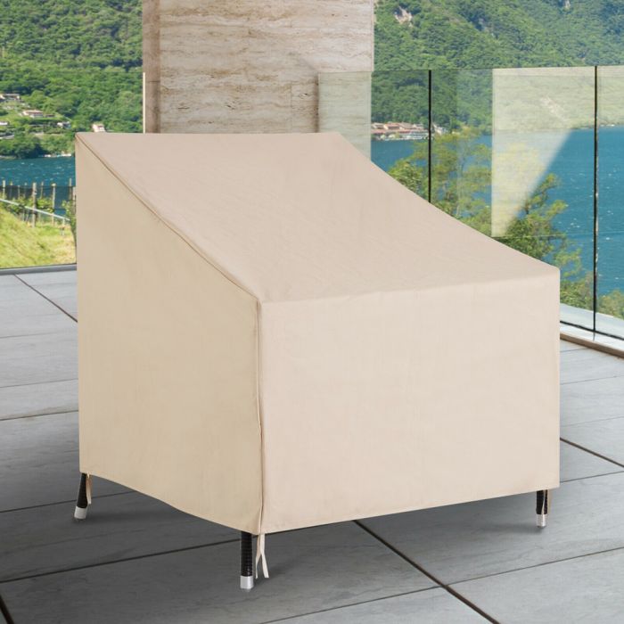Oxford Fabric Single Chair UV Protector Waterproof Garden Furniture Cover - Beige