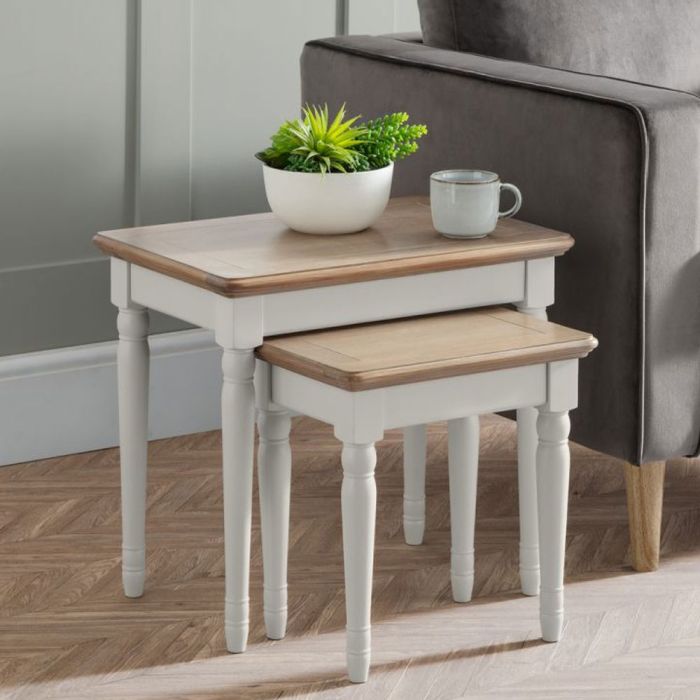 Provence Modern Nest of Table - Grey & Oak