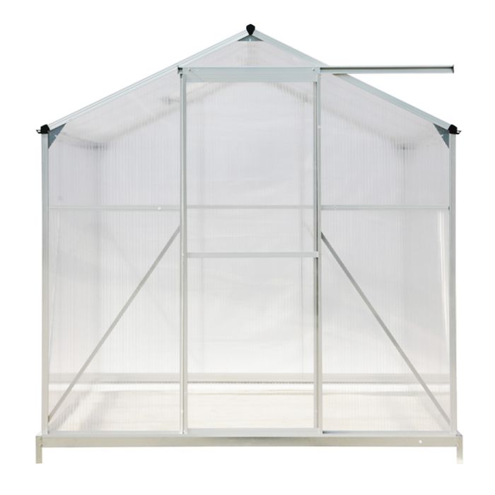 Aluminium Hobby Greenhouse with Base and Window Opening 190x253.5x195cm