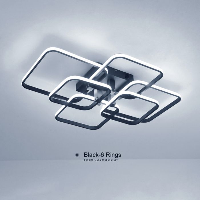 Modern LED Ceiling Light With 6 Squares 102W Flush Mount Pendant Light