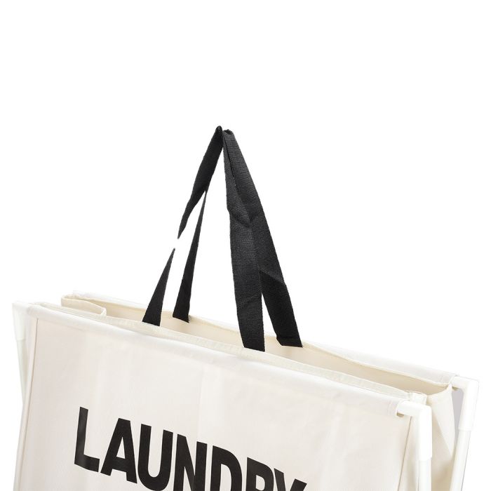 Beige Large Folding Laundry Basket Lightweight