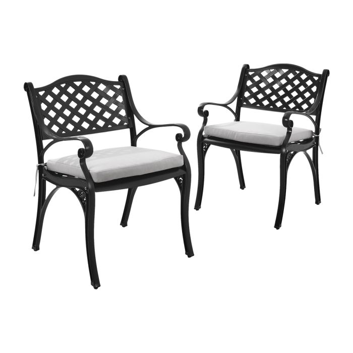 Retro Set of 2 Cast Aluminum Garden Chairs