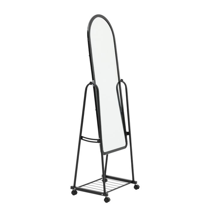 Black Full Length Rolling Mirror with Bracket-45cm W