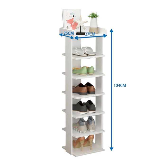 7 Tiers Storage Shelf Wooden Shoe Rack Organize