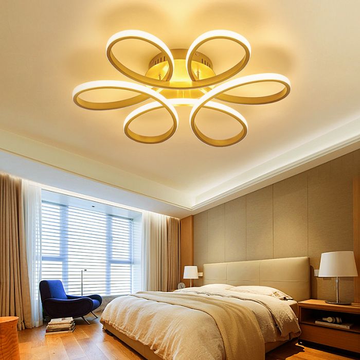 Golden border Petal-Inspired Ceiling Light