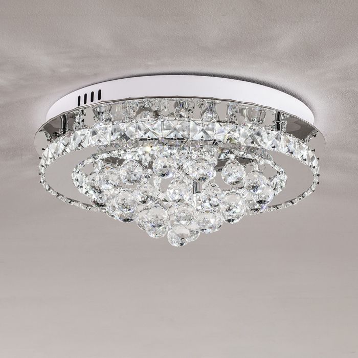 Crystal Glow LED Semi Flush Mount Ceiling Light